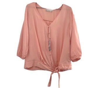 3/$25 Pull&Bear Button Front 3/4 Sleeve Blouse S